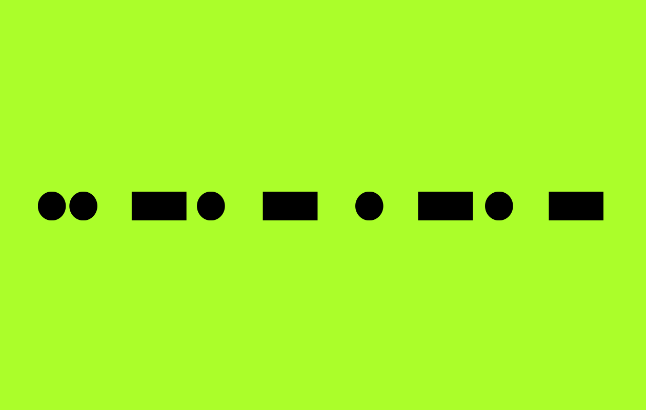 Intent graphic language of black symbols on a lime background