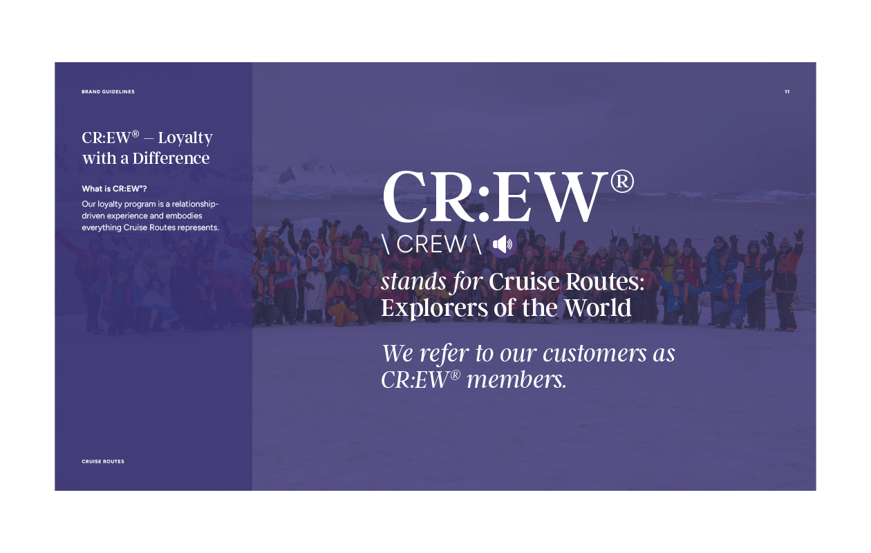 Cruise Routes CR:EW loyalty programme slide