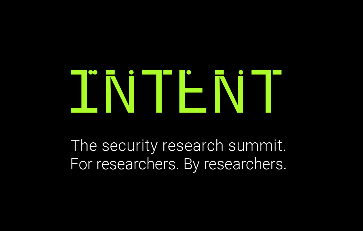 Intent summit neon green logo on a black background