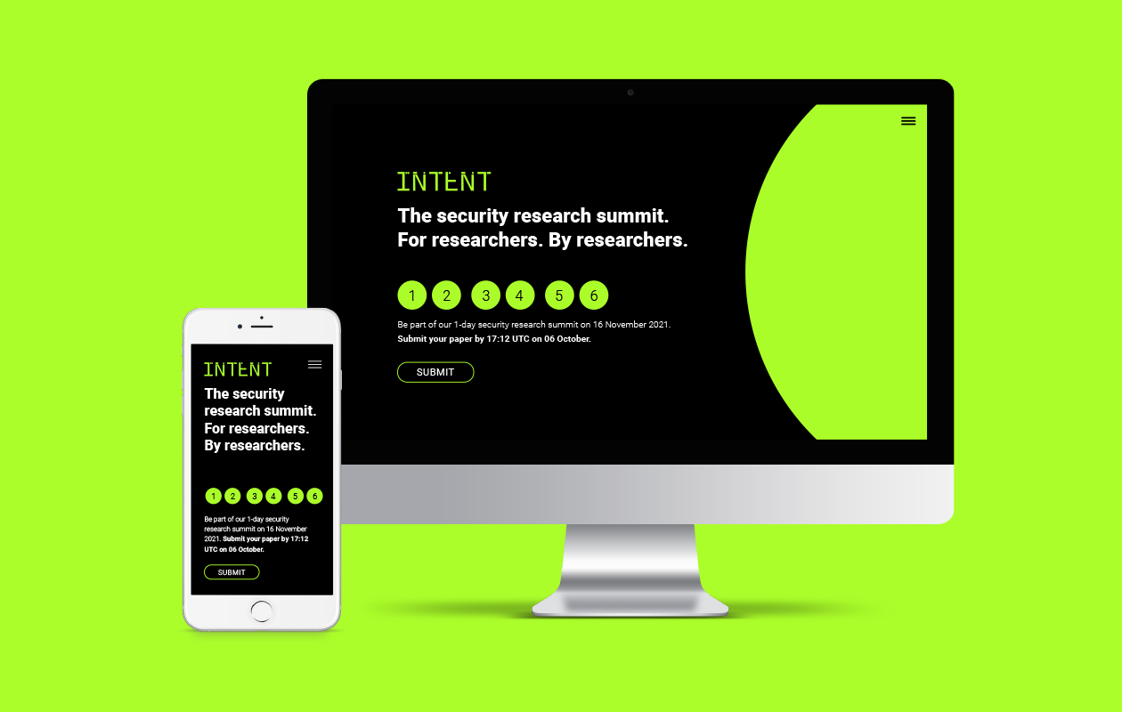 Intent summit website shown on desktop and mobile