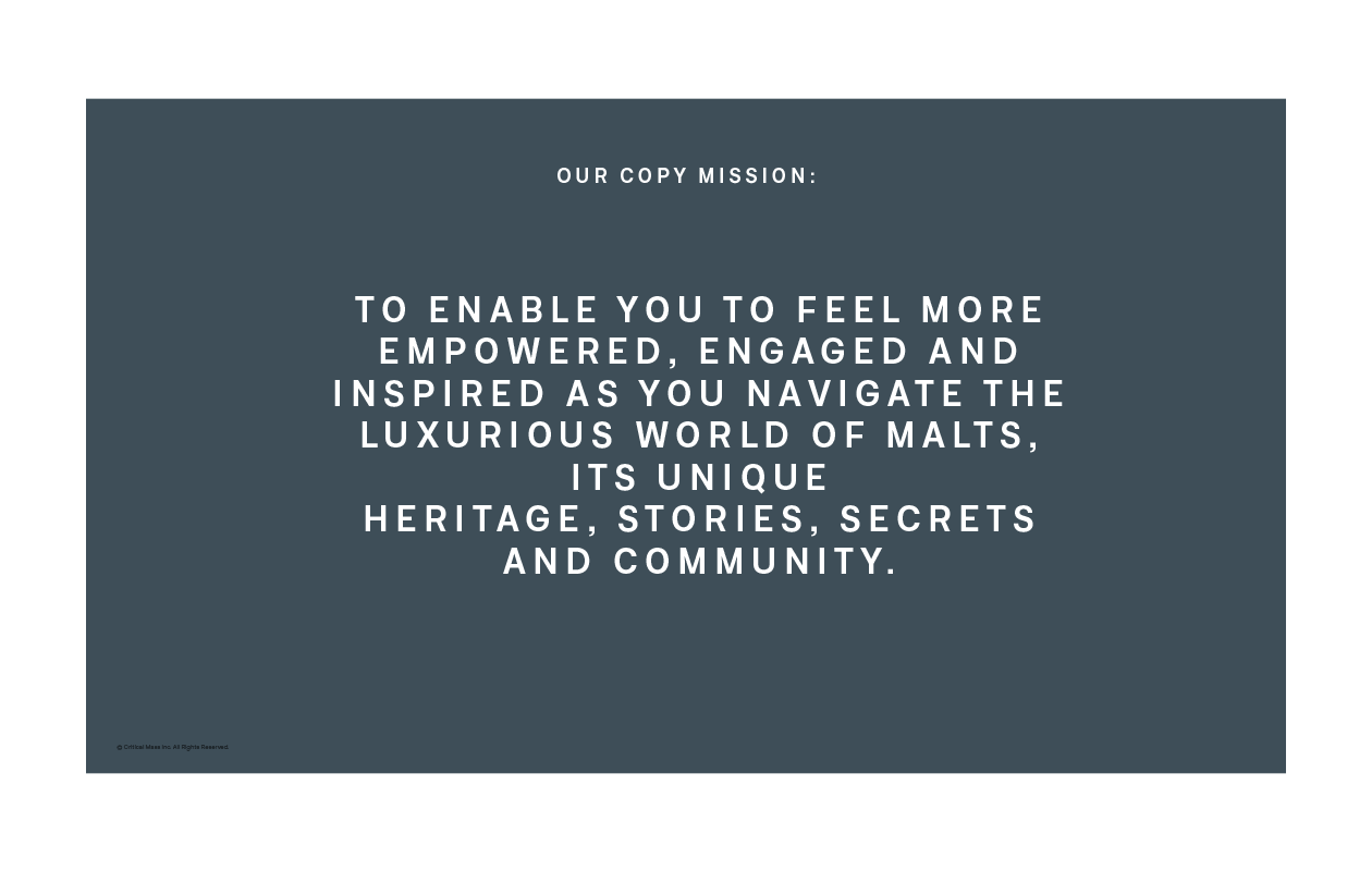 Malts our copy mission slide